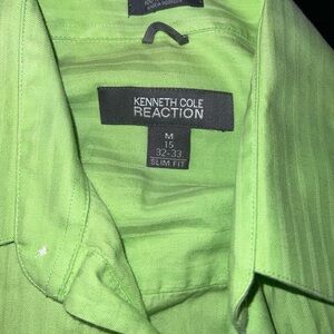 Kenneth Cole Reaction Slim Fit Lime Button-Up Shirt